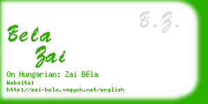 bela zai business card